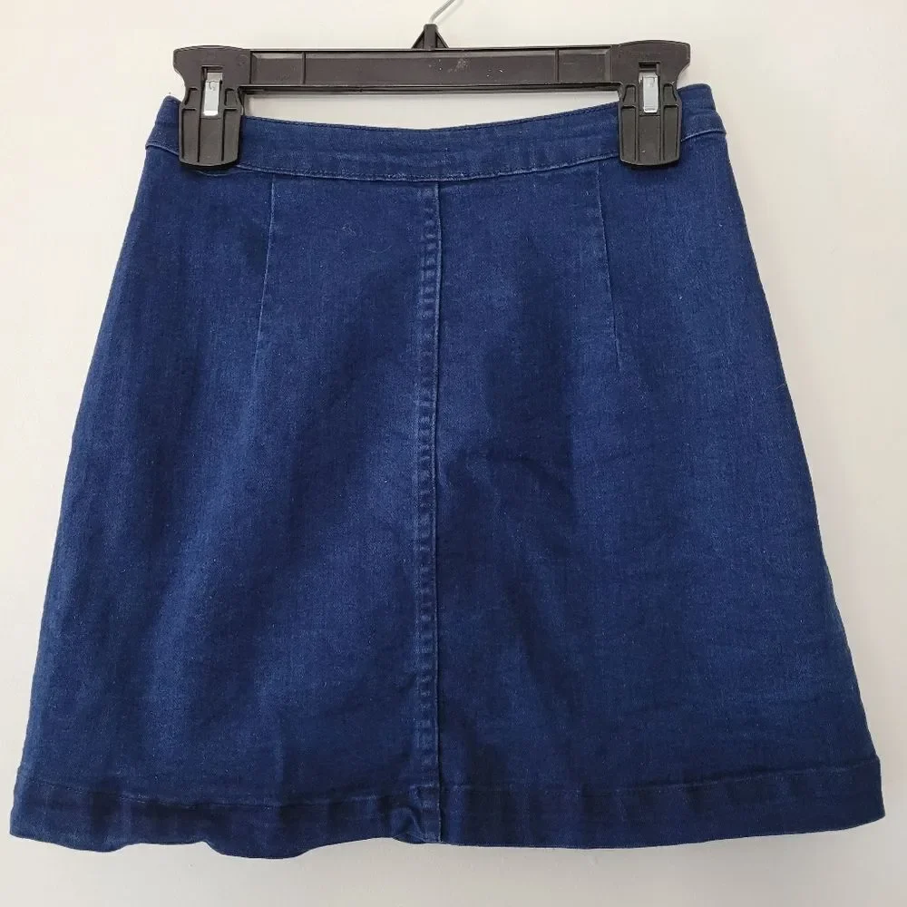 Harper Heritage Denim Blue Mini Skirt Wrap Small Cotton Blend